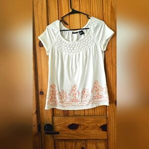 Women's white embroidered shirt